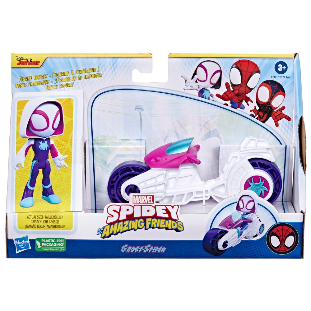 Marvel Spidey and His Amazing Friends Ghost-Spider Action Figure Toy Motorcycle Kids 3 and Up - Image 2