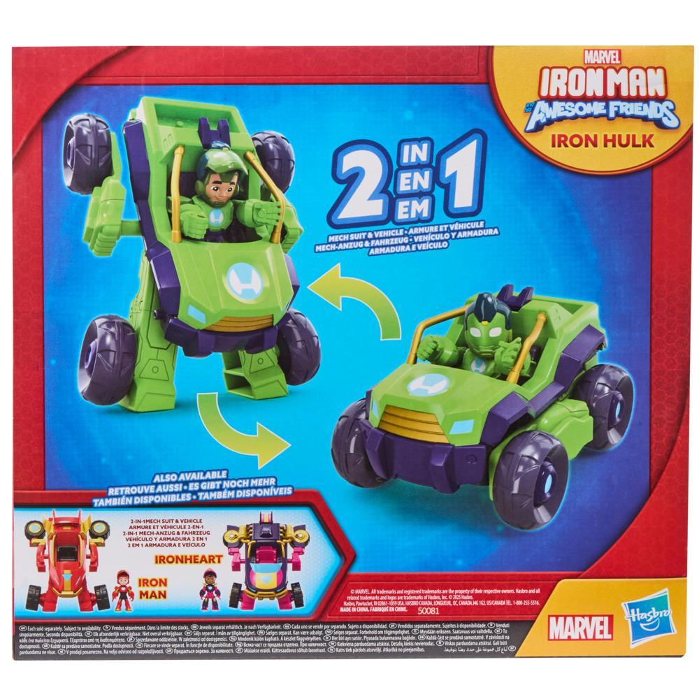 Marvel Iron Man and his Awesome Friends Iron Hulk 2-In-1 Mech Suit Vehicle Set Ages 3 - Image 8