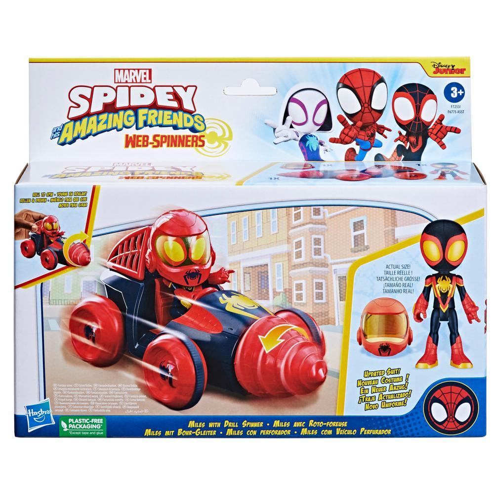 Marvel Spidey and His Amazing Friends Web-Spinners Miles with Drill Spinner Toy Car - Image 7