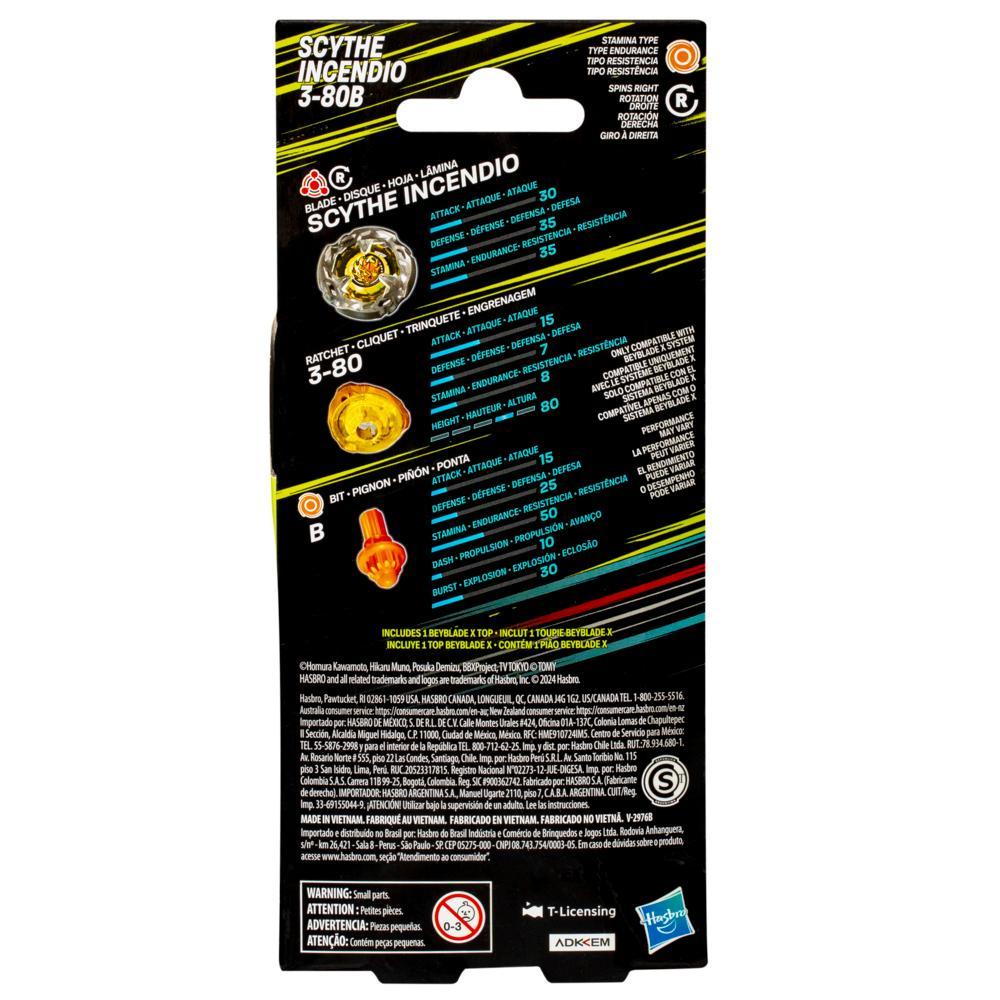 Beyblade X Scythe Incendio 3-80B Top Booster Pack Set - Image 3