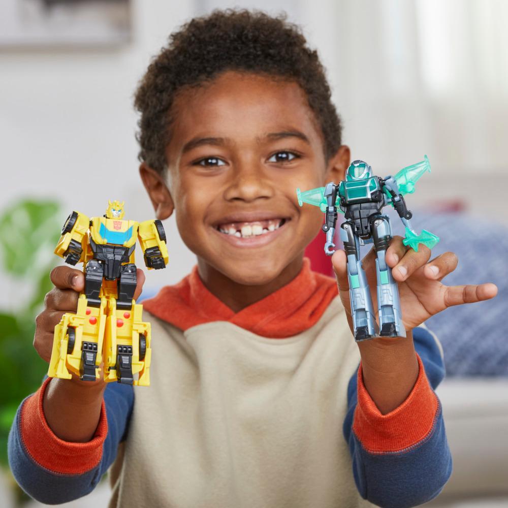 Transformers Toys EarthSpark Cyber-Combiner Bumblebee and Mo Malto Action Figures - Image 9