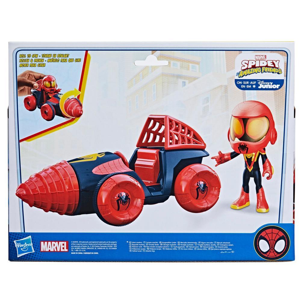 Marvel Spidey and His Amazing Friends Web-Spinners Miles with Drill Spinner Toy Car