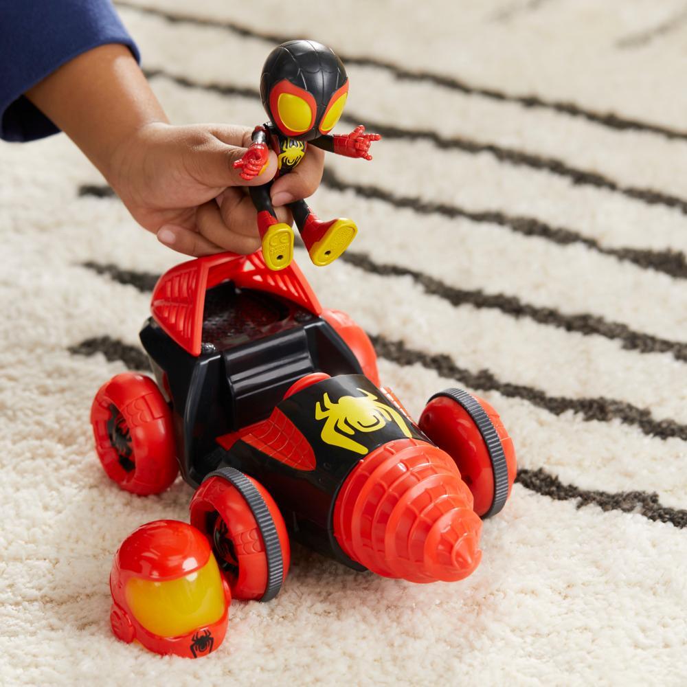 Marvel Spidey and His Amazing Friends Web-Spinners Miles with Drill Spinner Toy Car - Image 5