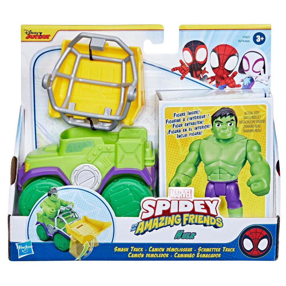 Marvel Spidey and His Amazing Friends Hulk Smash Truck Set Action Figure Vehicle and Accessory - Image 2