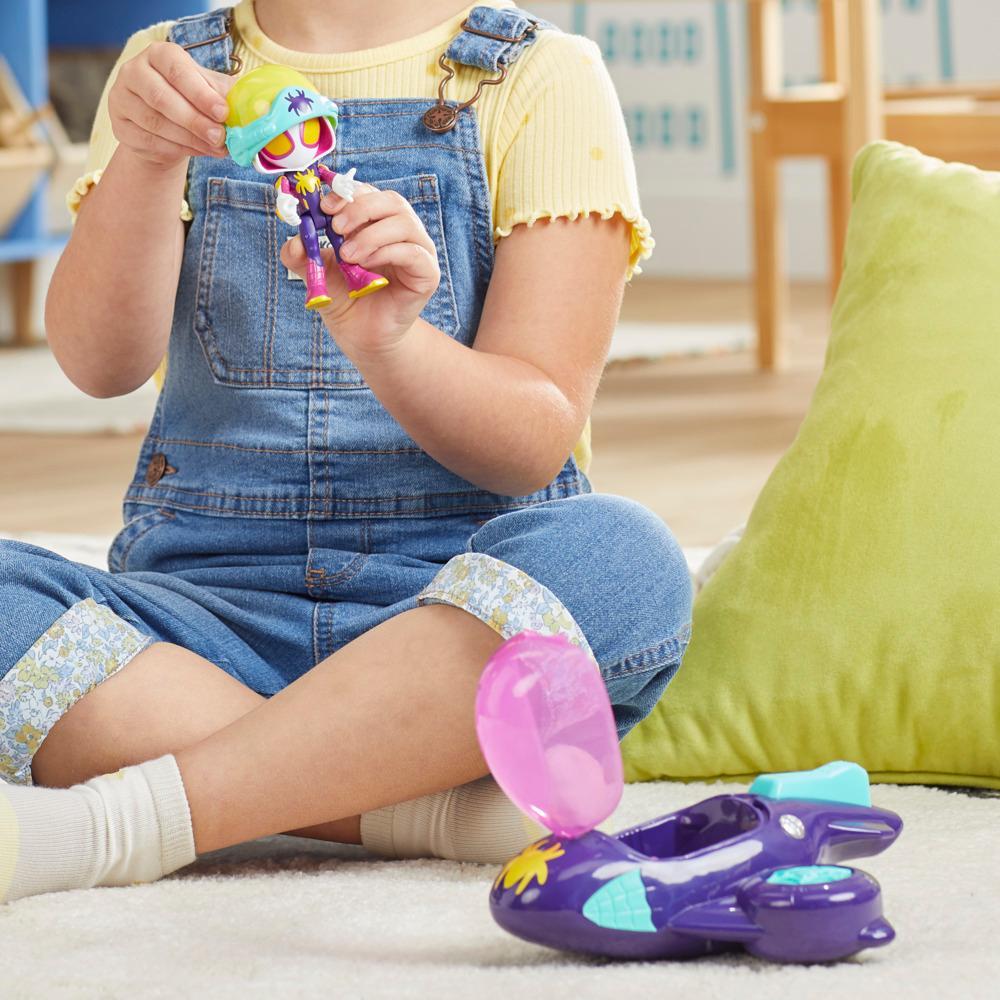 Marvel Spidey and His Amazing Friends Web-Spinners Ghost-Spider with Glide Spinner Toy Car - Image 5