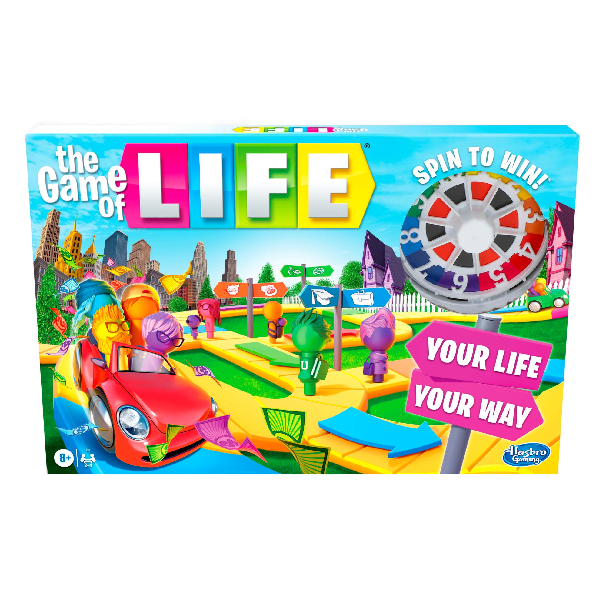The Game of Life Game Family Board Game for 2 to 4 Players for Kids Ages 8 and Up Includes Colorful Pegs