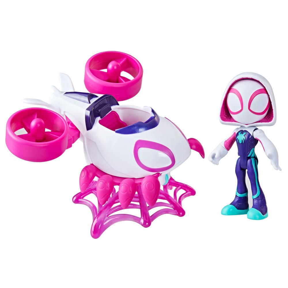 Marvel Spidey and His Amazing Friends Ghost Spider Copter Set Action Figure Vehicle and Accessory - Image 6