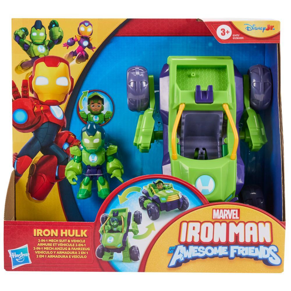 Marvel Iron Man and his Awesome Friends Iron Hulk 2-In-1 Mech Suit Vehicle Set Ages 3 - Image 7