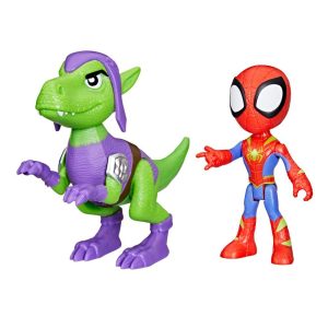 Marvel Spidey and His Amazing Friends Dino-Webs Spidey and Goblin Raptor Action Figures