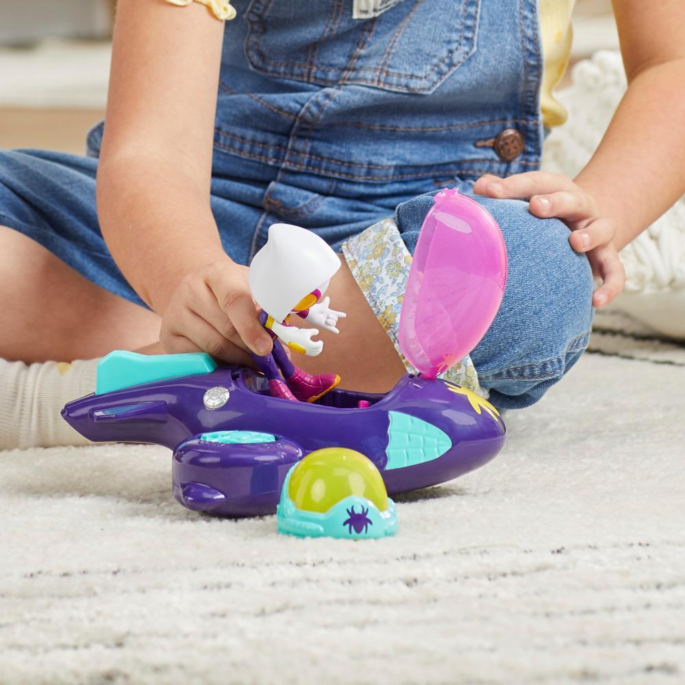 Marvel Spidey and His Amazing Friends Web-Spinners Ghost-Spider with Glide Spinner Toy Car