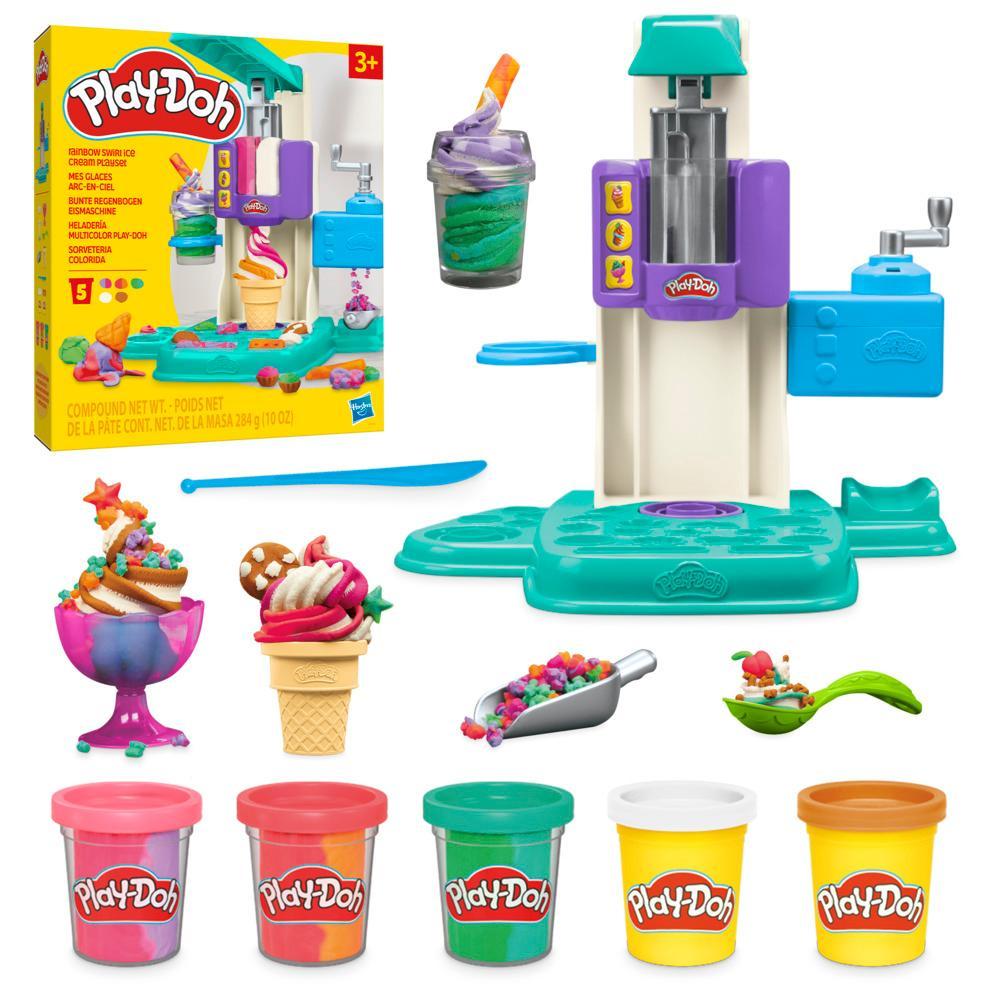 Play-Doh Rainbow Swirl Ice Cream Playset Arts and Crafts Toys for Ages 3 - Image 6