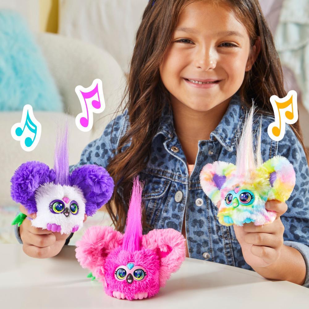 Furby Furblets Zee-Bah Mini Friend Electronic Plush Toys for Girls Boys 6 Rainbow Zebra Speaks Furbish Plays Music Series 4 - Image 3