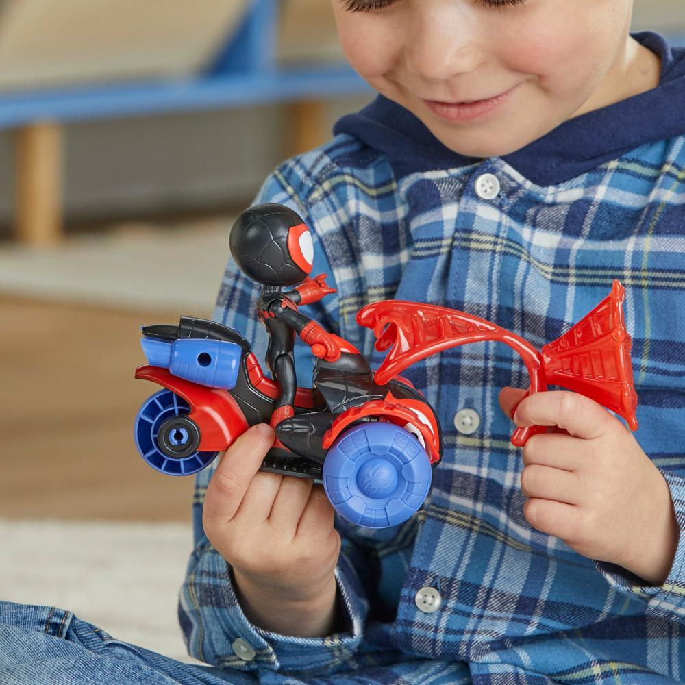 Marvel Spidey and His Amazing Friends Miles Morales Spider-Man Techno Racer Set Action Figure Vehicle and Accessory - Image 3