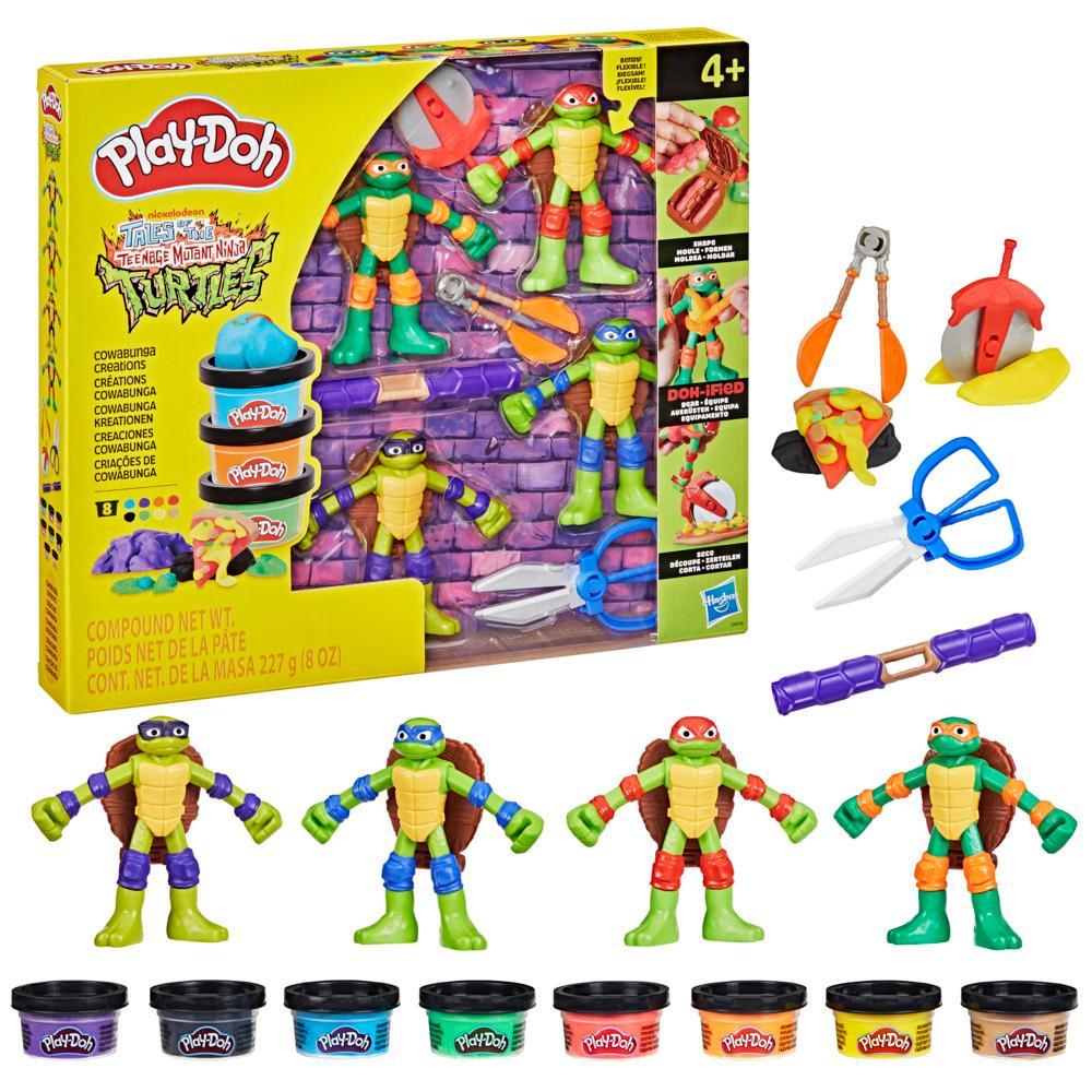 Play-Doh Teenage Mutant Ninja Turtles Cowabunga Creations Bendy 4 Inch Action Figures Set Kids Arts Crafts TMNT Toys for Boys Girls 4 - Image 6