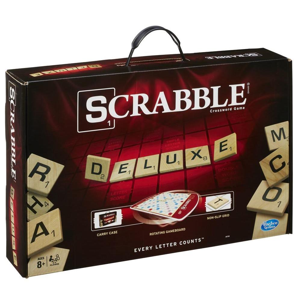 Scrabble Deluxe Edition Letter Tiles Word Board Game