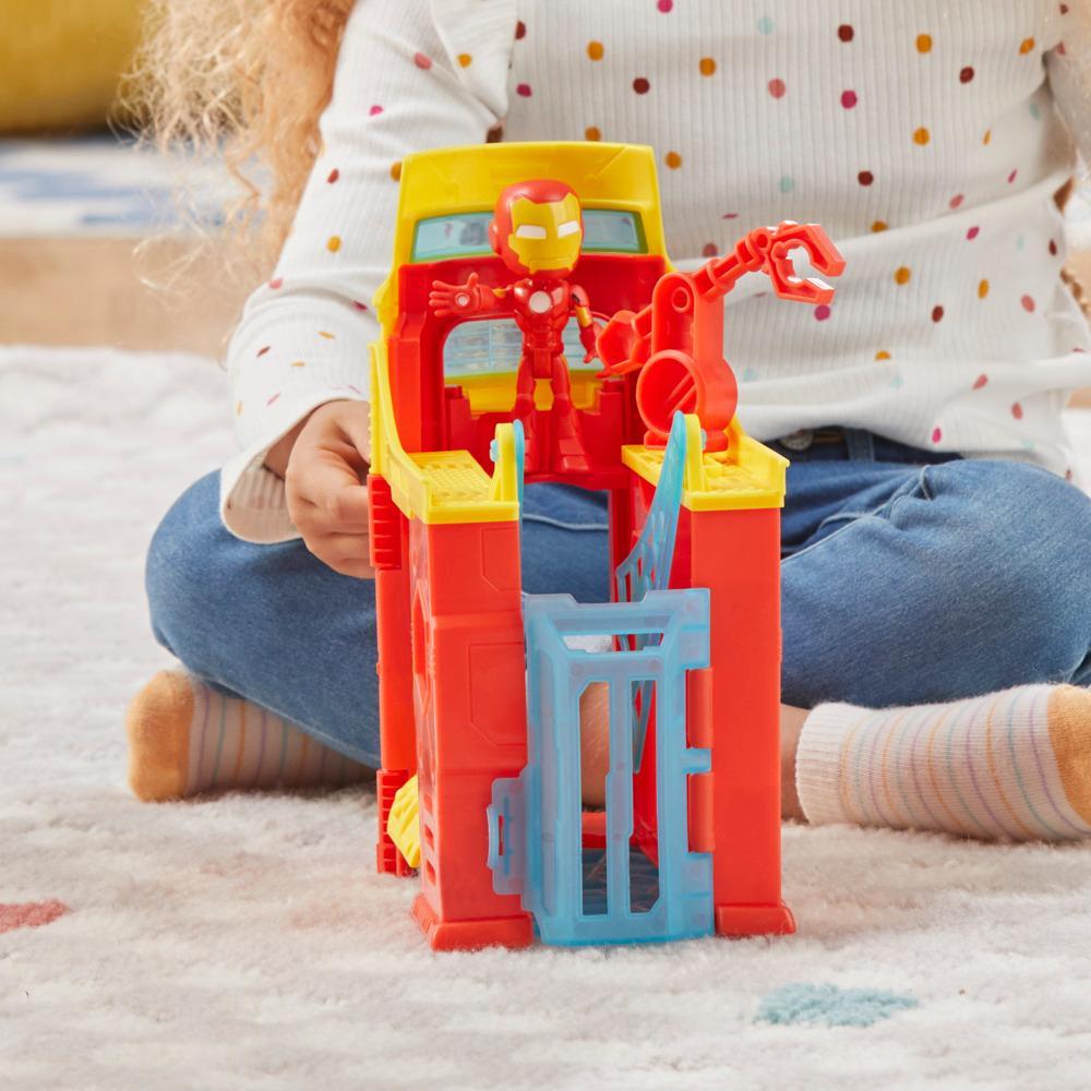 Marvel Spidey and His Amazing Friends Stark Tower Playset 4 Iron Man Figure Ages 3 - Image 9