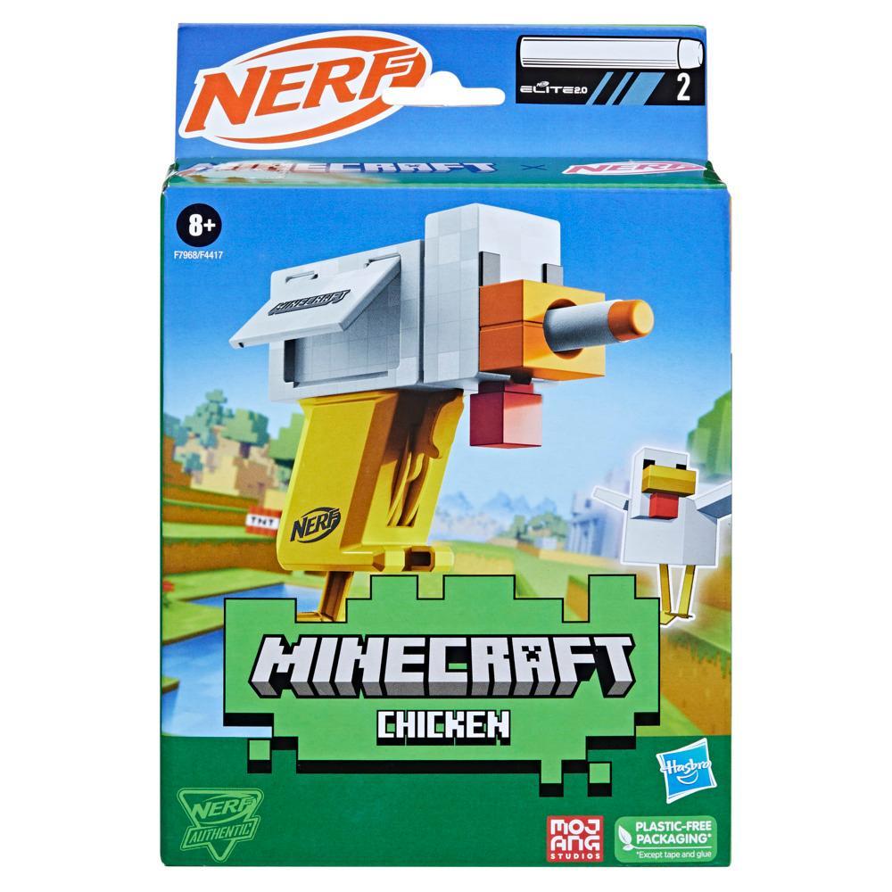 Nerf MicroShots Minecraft Chicken Blaster Includes 2 Nerf Elite Foam Darts