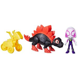Marvel Spidey and His Amazing Friends Dino-Webs Dino Spin  Ghost-Spider Action Figures Ages 3
