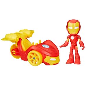 Marvel Spidey and His Amazing Friends Iron Racer Set Action Figure Vehicle and Accessory