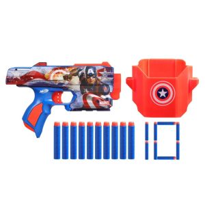 Nerf Marvel Captain America Blaster 10 Nerf Elite Darts Holster Gifts for 8 Year Old Boys  Girls  Up