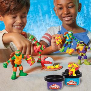 Play-Doh Teenage Mutant Ninja Turtles Cowabunga Creations Bendy 4 Inch Action Figures Set Kids Arts  Crafts TMNT Toys for Boys  Girls 4
