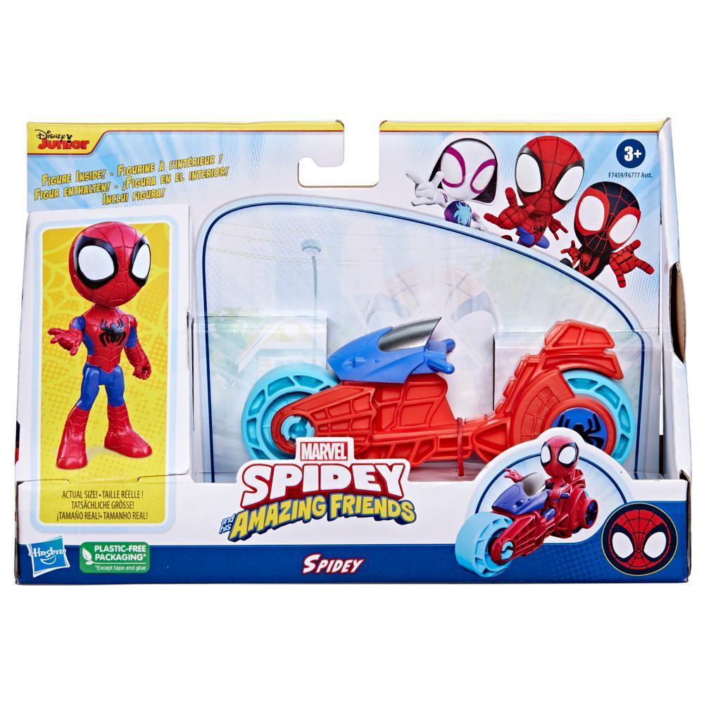 Marvel Spidey and His Amazing Friends Spidey Action Figure Toy Motorcycle Kids 3 and Up - Image 2